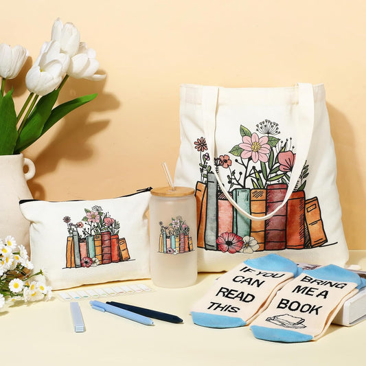 10 Pcs Book Lovers Gifts for Women Bookish Birthday Gift for Valentine's Day Reader Boss Book Club Customer Coworkers Teacher Nurse Professional Librarians Bookworms(Blue)