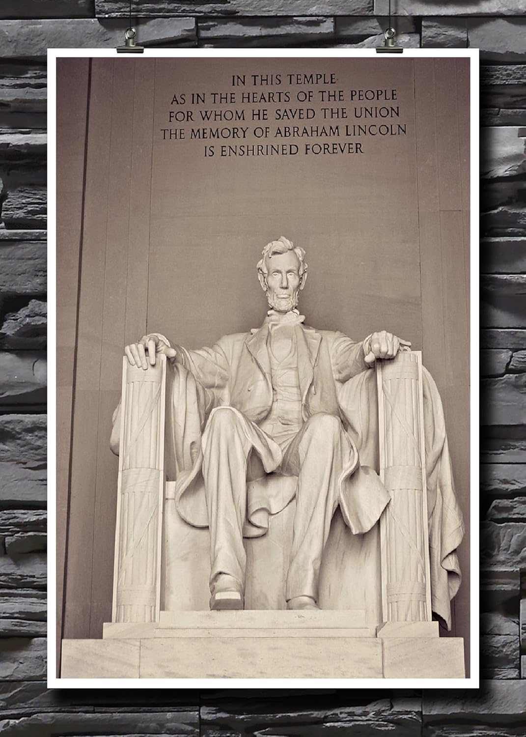 MR. CI JSC251 Lincoln Memorial Poster | 18-Inches by 12-Inches | Premium 100lb Gloss Poster Paper