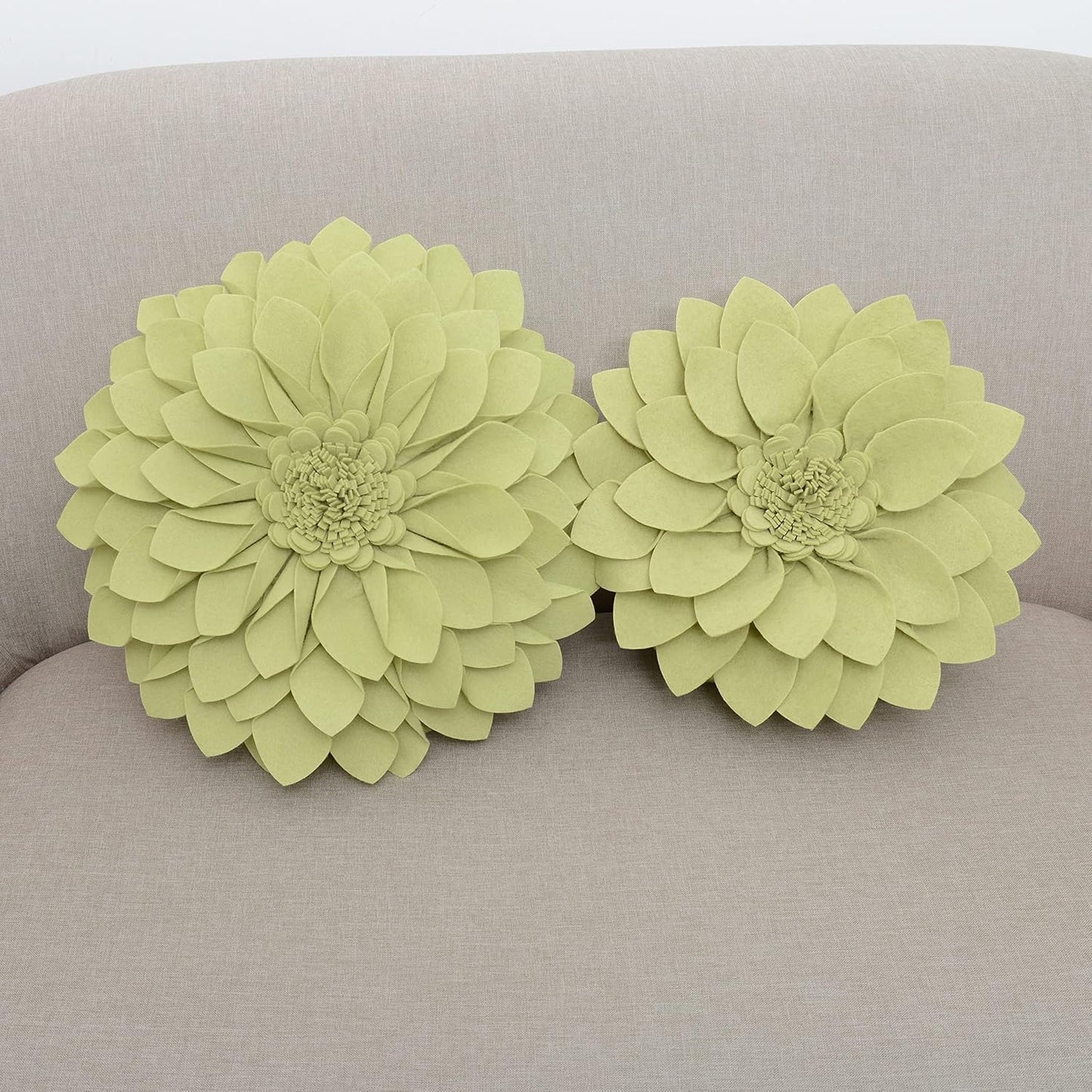 SARO LIFESTYLE Flower Shaped Felt Throw Pillow