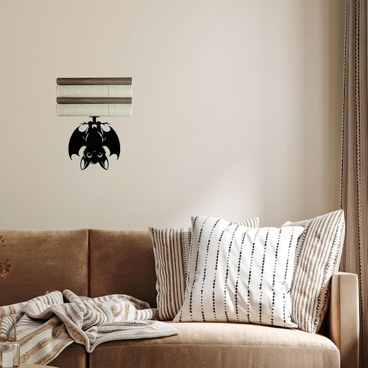 Metal Bat Floating Book Shelves for Wall, Unique Gothic Decor, Invisible Bat Bookshelf Wall Mounted, Unique Gifts for Gothic Lovers