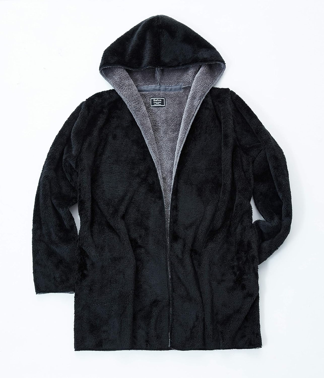 Wearable Blanket Hoodie in Thick Fleece Jacket with Pocket - Black - Large Size - for Women and Men, Warm and Cozy