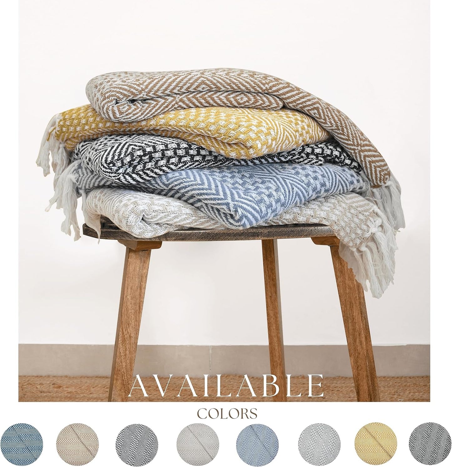 RAJRANG Dusty Blue Throw Blanket Soft and Warm Living Room Decorative Throws for Sofa Couch - 60 x 50 Inch