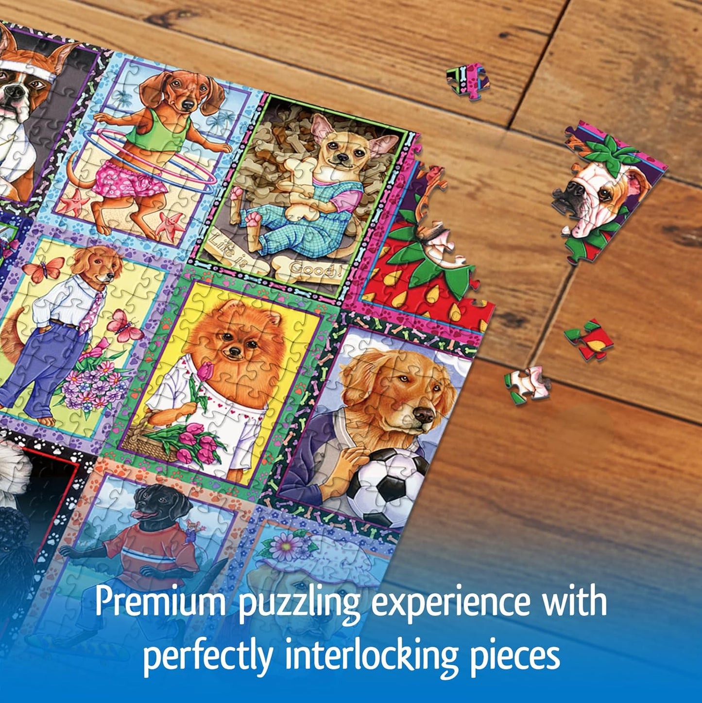 Wonder Forge Dandy Dogs 1000 Piece Jigsaw Puzzle for Adults | Unique, Perfectly-Fitting Pieces | Fun, Vibrant Imagery | Amazon Exclusive