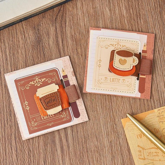 2pcs Coffee Magnetic Bookmarks, Vintage Leather Book Mark with Pen Holder for Reading Women, Magnet Bookmark Clip for Book Lover