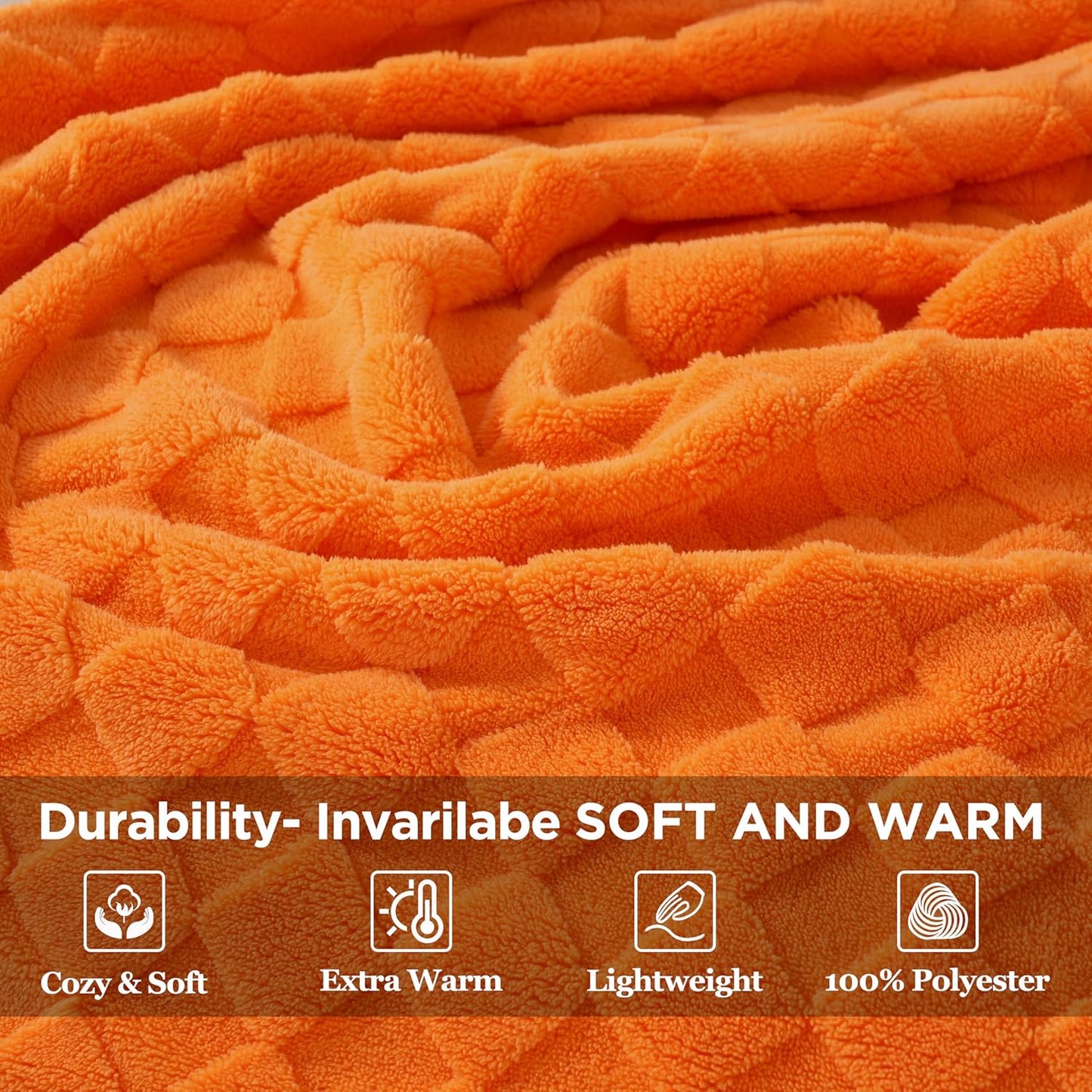 Zyrah Super Soft Throws for Couch Fleece Throw Blanket Lightweight Decorative Fuzzy Cozy Blankets for Sofa Chair Bed (B-Orange, Twin(60"x80"))