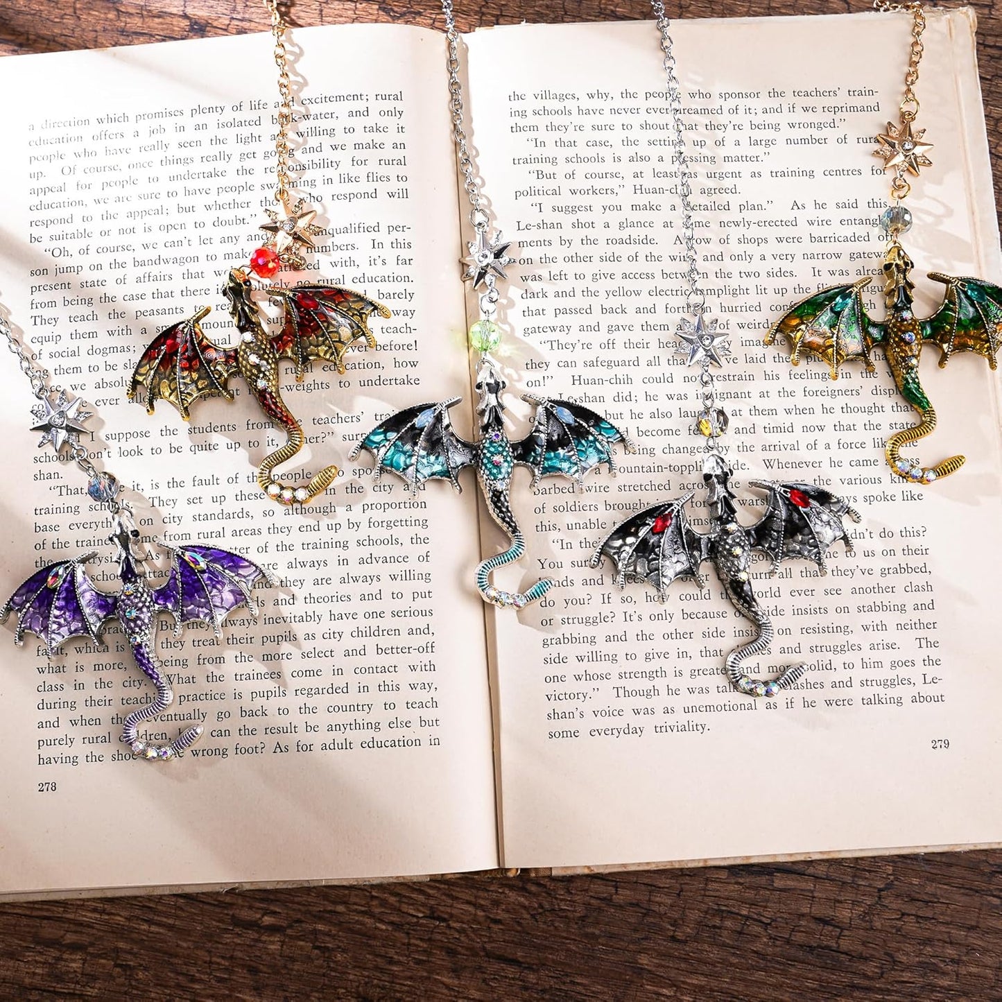 Fourth Wing Dragon Bookmark - Fantasy Sward Book Marks Vintage Tassel Metal Pendant Antique Silver Gray Inspirational Bookmarks Reading School Office Supplies Gift Men Boy Bookworm Reader