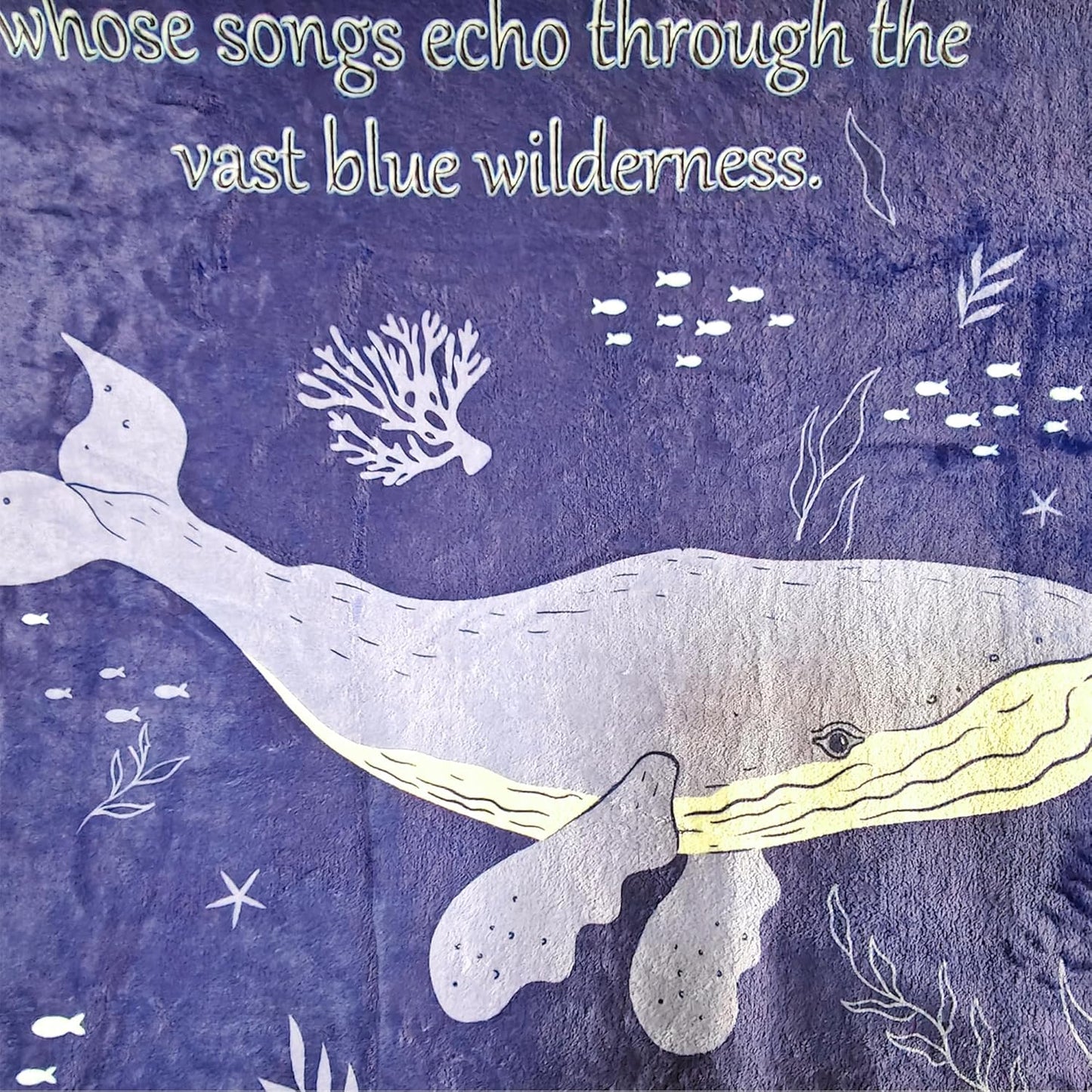 Whale Blanket, Super Soft Cozy Blue Whales Blanket, Twin Size Ocean Animals Fleece Blanket, Throw Blanket for Baby Kids Adults (Whale 4, 48"x60")