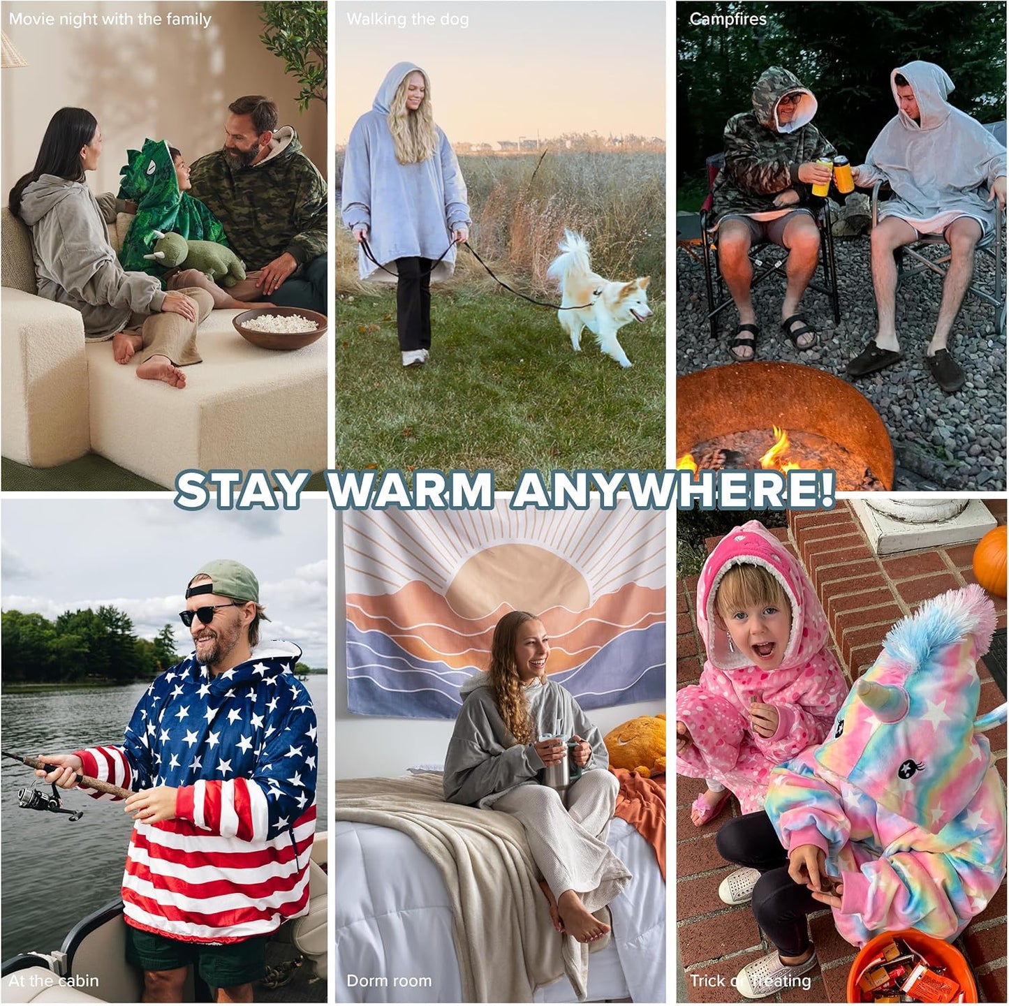 Bare Home Wearable Blanket Hoodie - Soft Plush Sherpa - Warm and Cozy - Oversized Wearable Blanket - Adult & Kid Sizes