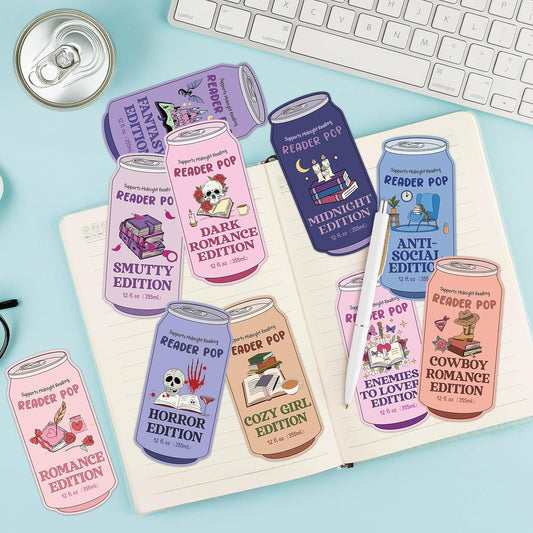 Laffact Drinks Soda Ticket Book Club Bookmarks - 100Pcs Reader Pop Dark Romance Reading Tracker, Funny Designed Book Accessory Bookish Page Marker Reading Gifts for Book Lover Women Men School Library