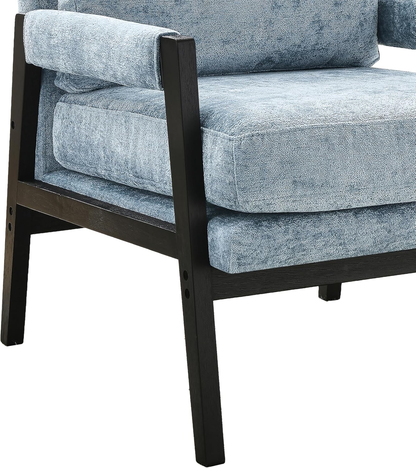 Roundhill Furniture Kelly Mid-Century Modern Chenille Upholstered Accent Armchair, Blue