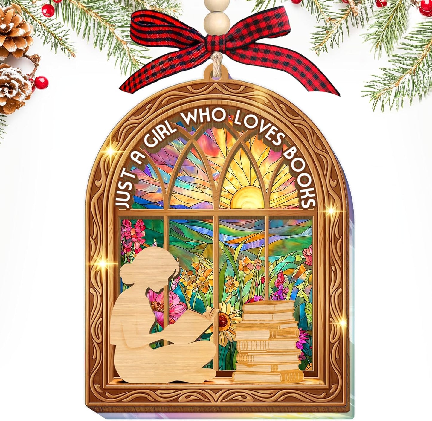 HEXMOZ Book Lover Christmas Ornaments 2025 - Book Lovers Gifts for Women - Book Ornaments for Christmas Tree - Gift Ideas for Book Lovers, Readers, Bookworms, Book Club, Bookish, Readers, Librarians