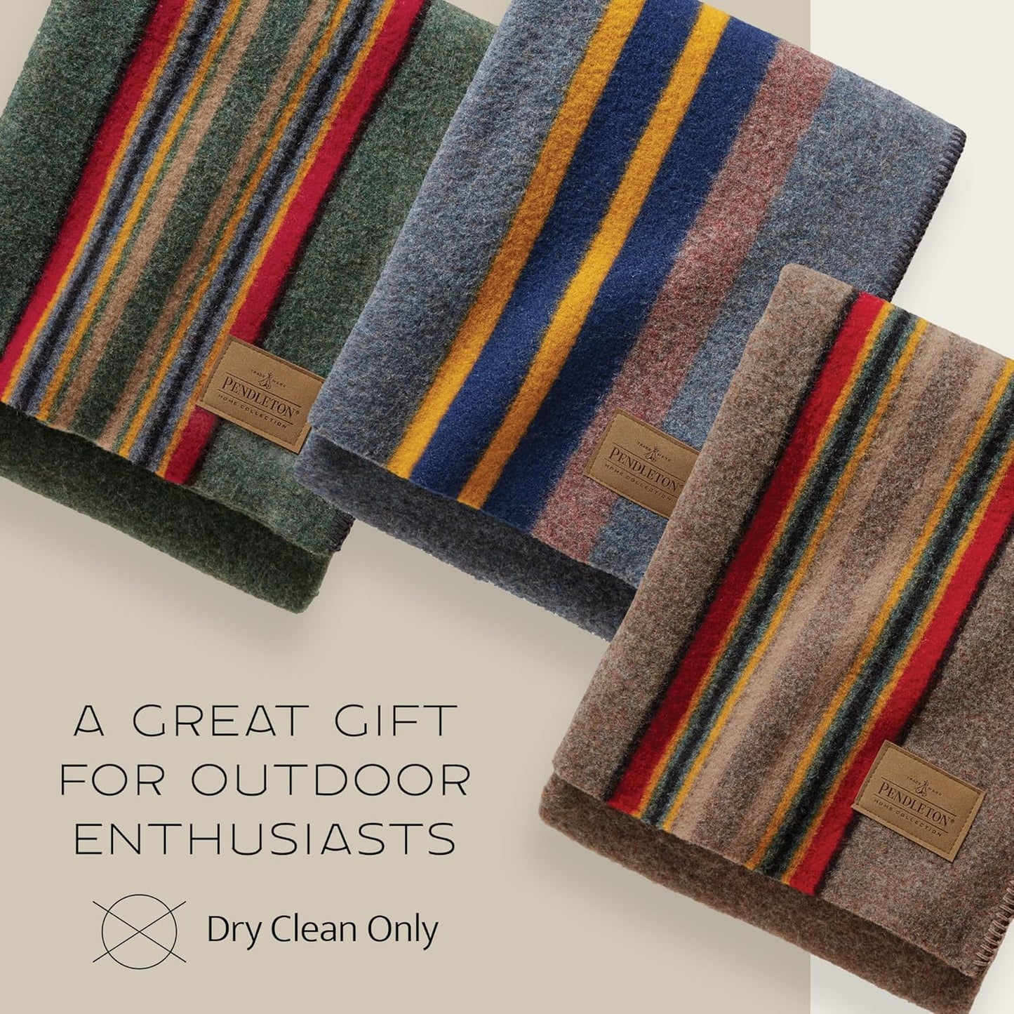 Pendleton Yakima Throw 54" x 66" - Wool Cotton, Soft and Durable Wool Throw for Home and Travel - Mineral Umber