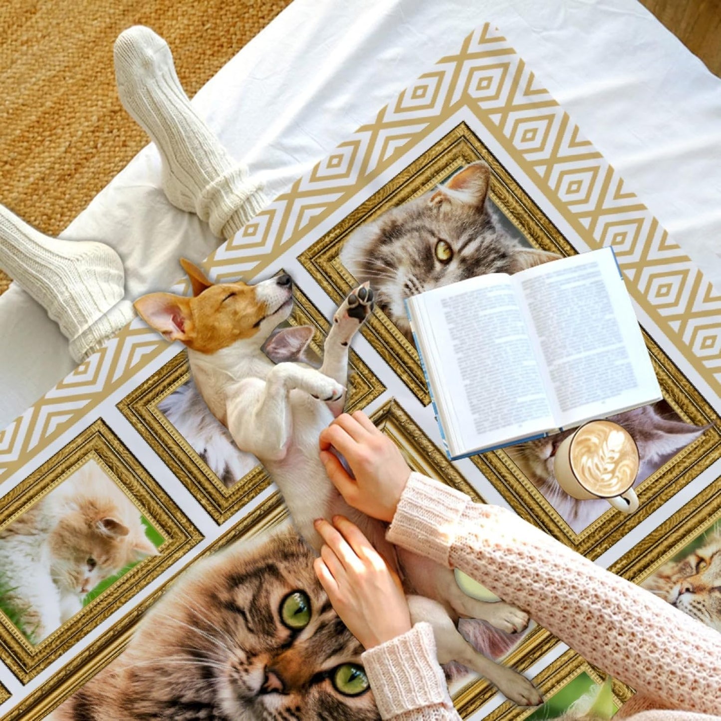 Maine Coon Cat Throw Blanket Super Soft Flannel Blanket Home Decor,Plush Fuzzy Cozy Lightweight Bed Quilt Blanket for Couch Bed Sofa All Season,40"x50"-Kids/Throw Size