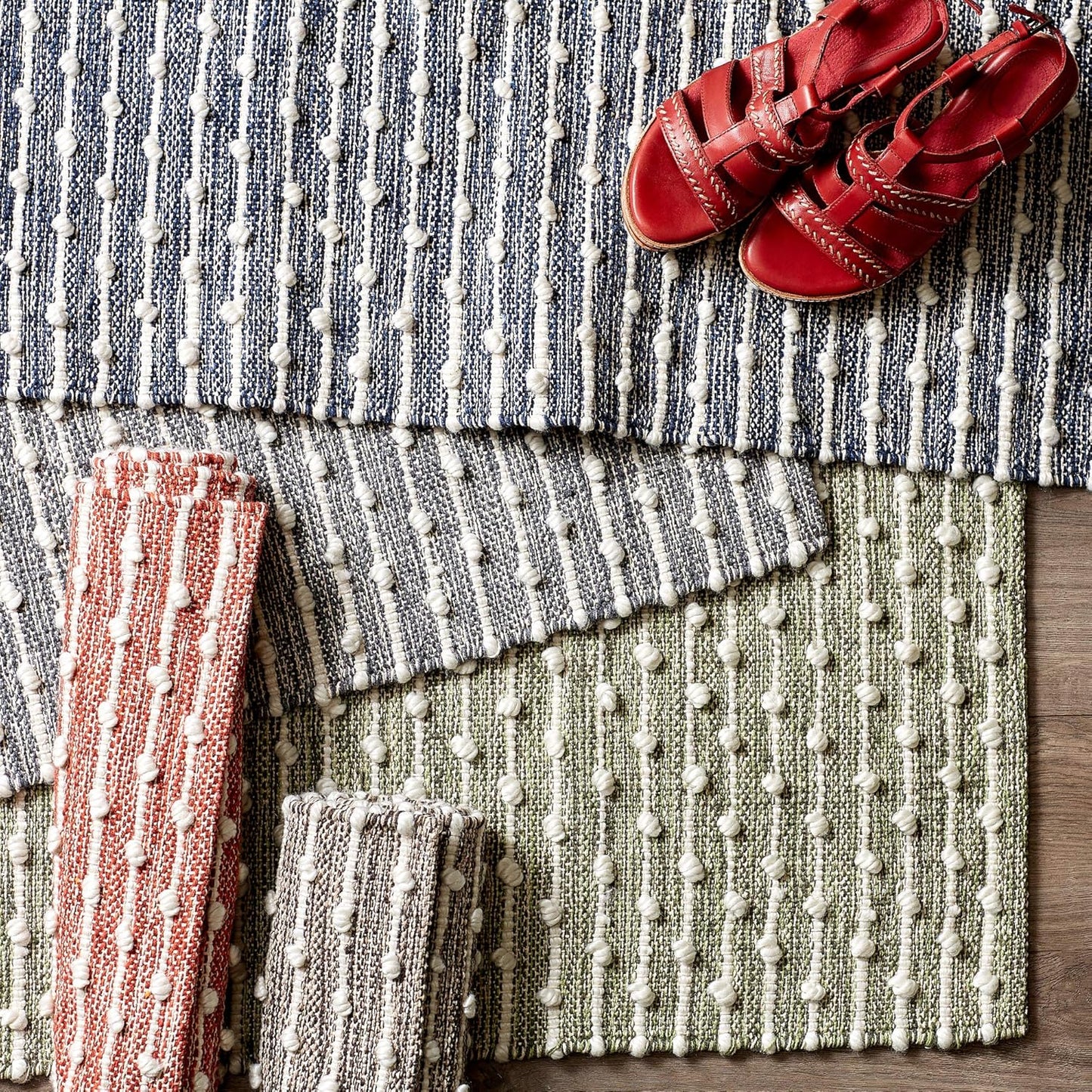 DII Slub Rug Collection Recycled Cotton Loop, 2x3', Mineral Gray