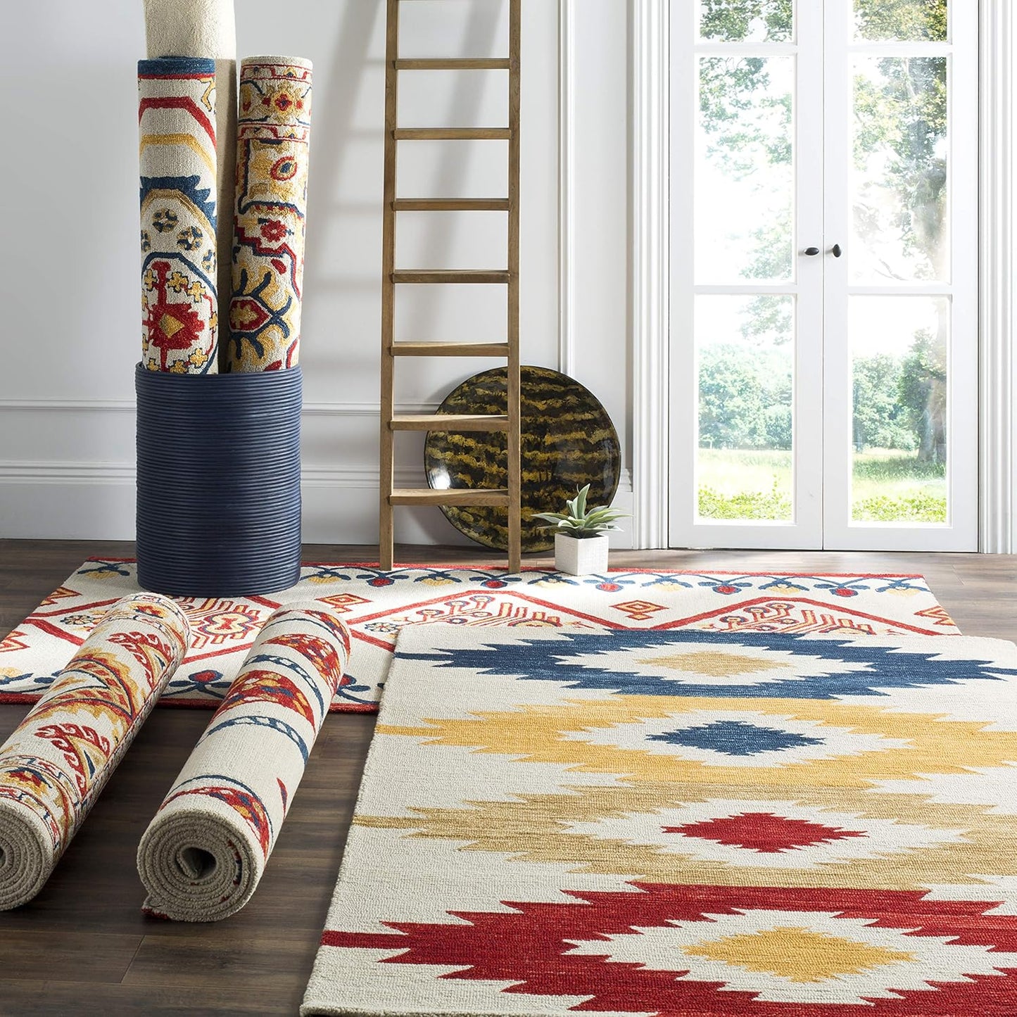 SAFAVIEH Aspen Collection Accent Rug - 3' x 5', Ivory & Multi, Handmade Moroccan Boho Tribal Wool, Ideal for High Traffic Areas in Entryway, Living Room, Bedroom (APN704A)