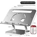 Adjustable Aluminum Bookshelf with Multiple Angles and Heights,Cooking Book Holder Desktop Reading Rack