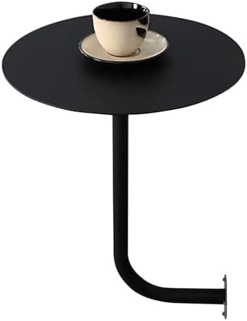 Round Pub Bar Table,Round Pub Table Black Metal Iron Bar Table Wall Mounted Cocktail Table Bistro Table Modern Pub Bistro Table Cocktail Table, Small Side Table for Living Room(Size:40x40x4
