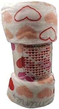 Hearts Throw Blanket – Ultra Soft Microplush 50"x60" | Cozy Love Theme Gift for Couch, Bed, Travel | Washable | - Be Mine