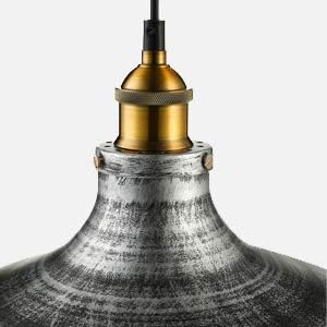 NIUYAO 14" Wide Rustic Industrail Big Barn Pendant Light Lamp Dome Shade Hanging Ceiling Light [Rust Silver] 427709