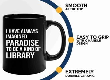 Book Lover Coffee Mug 11oz Black -imagined paradise - Book Lovers Gifts Book Reader Gifts Book Club Gifts Book Reading Cup Reading Gifts