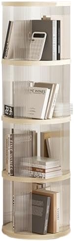 Wall Mounted Storage Pegboard,Behind The Door Bookshelf，Multi-Layered Bookshelf Tower,360° Rotating Book Shelf Acrylic Three Dimensional Design Space Saving for Living Room Bedroom Study Off