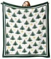 Merry Christmas Cartoon Flannel Blanket, Xmas Throw Blanket Gifts for Kids Men Women, Funny Holiday Holly Jolly Hohoho Soft Blanket for Bedding Sofa 50 x 60 Inch