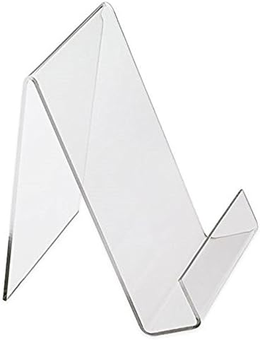 Dazzling Displays Book Easel 8.5 by 11 Slant Back with Lip Paper Stand, Clear Tablet Holder, Thick Acrylic Stand Open Ended Portrait Sized Literature Display for Home, Office, Business, School (1)