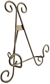 Antique Gold Decorative Display Easel Artifact Display Stand for Signs, art, plates, prints, artifacts, and other collectibles. (Gold, 10") (multiple sizes)