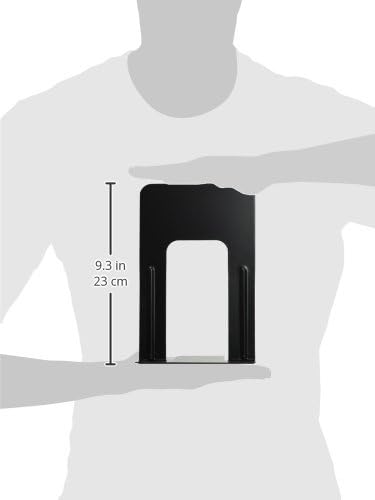 Officemate Non-Skid Bookends, 9”, Non-Skid Base, Chip Proof Enamel Coating (93051)