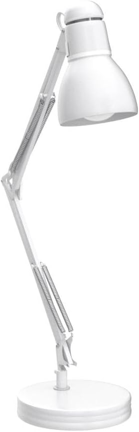 Globe Electric 52024 71.1cm(28인치) 스윙 암 건축가 책상 램프, 매트 화이트, 그늘의 회전 스위치, 부분적으로 조절 가능한 암, 침실 또는 사무실을 위한 현대적인 조명, 유행을 타지 않는 실내 조명