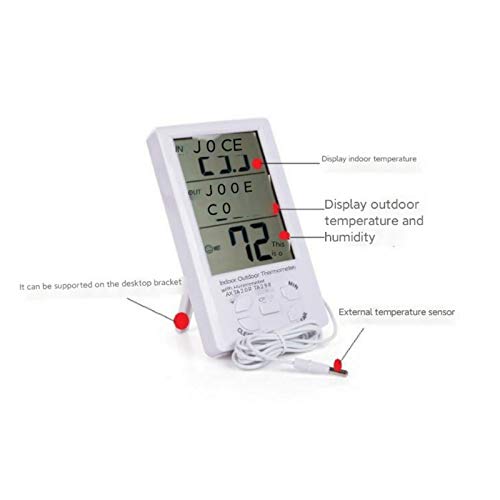 High-Precision Large-Screen Thermometer with Probe for Digital Large LCD Outdoor Indoor