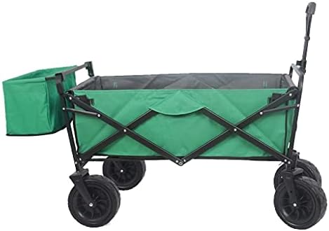 Foldable Beach Cart Outdoor Folding Utility Wagon 4-Wheel Portable Fishing Cart Folding Camping Trolley with Storage Basket Heavy Beach Truck Load-Bearing 100kg / 220lbs (Style 2)