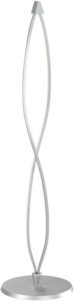 Brightech Twist Floor Lamp, Bright Tall Lamp for Offices, Modern LED Spiral Lamp for Living Rooms, Dimmable Standing Lamp with Sturdy Base for Bedroom Reading, Great Living Room Decor - Silver