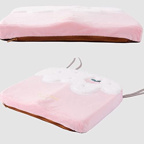 Cartoon Cotton Chair Cushion Office Seat Non-Slip Student Raise Height Pillow for School Study(Cream Peach)