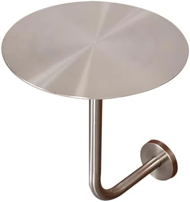 Mid-Century Modern Stainless Steel Round Cocktail Table - 50x50cm Accent Table with L-Shape Base for Bars, Cafes, Bistros - Stylish Snack & Leisure Table