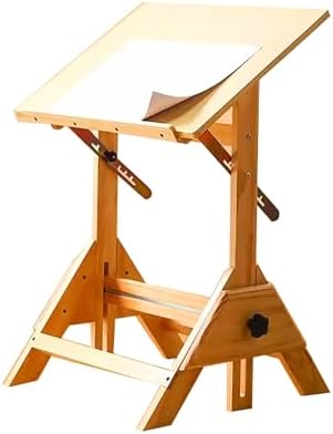 Drawing Tilting Tablet,Drafting Table,Drafting Table, Natural Design Solid Wood Artist Desk, Adjustable Height & Angle, Architect Table Writing Design Reading Studio (Size : 45 * 60cm/17.7 *