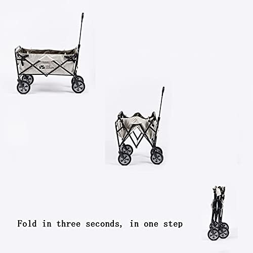 Portable Camping Cart,Camping Wagon, Folding Garden Cart, Shopping Trolley, Heavy Duty Utility Use with Side Bag and Storage Bag -