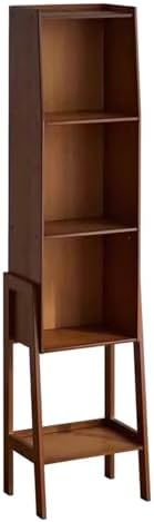 Narrow Wood Bookcase & Bookshelf for Home Office, Space-Saving Storage Organizer for Small Spaces, Stylish Bedroom Book Shelves, Modern Design