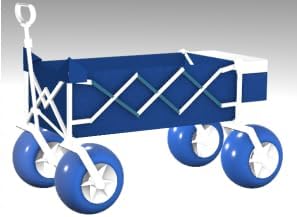 10.5-inch Balloon Wheel in Blue and White Beach Wagon with Big Wheels for Sand