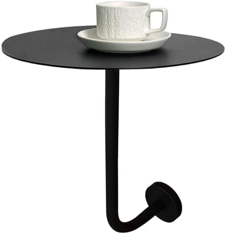 Round Pub Bar Table,Round Bistro Pub Table, Black Metal Iron Bar Dining Table with Wall-Mounted L-Shape Bracket Cocktail Table, Kitchen Table for Home/Office/Bedroom/Cafe/Restaurant(40x40x4