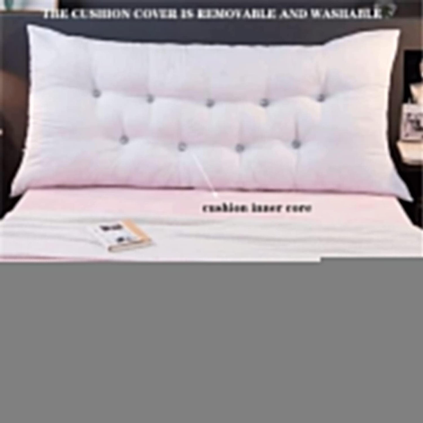 Large Soft Reading Bed Rest Pillow Bolster Cushion Headboard Backrest Wedge Pillow Neck Lumbar Support(Size:100x20x50cm(39x7.8x19.6),Color:A)