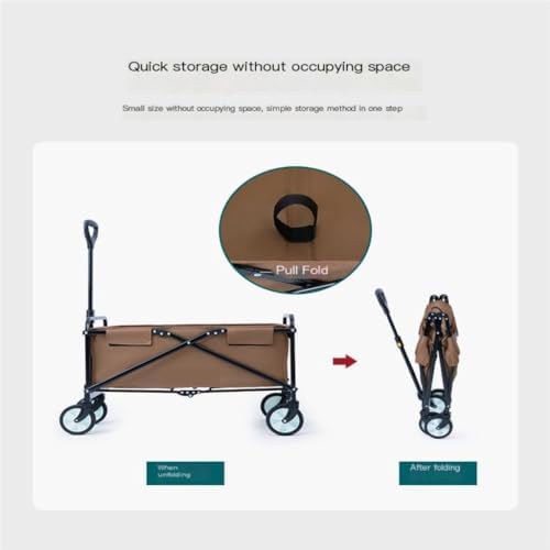 Portable Camping Cart,Outdoor Beach Trolley Cart Folding Storage Camping Trailer for Picnics and Camping Gatherings