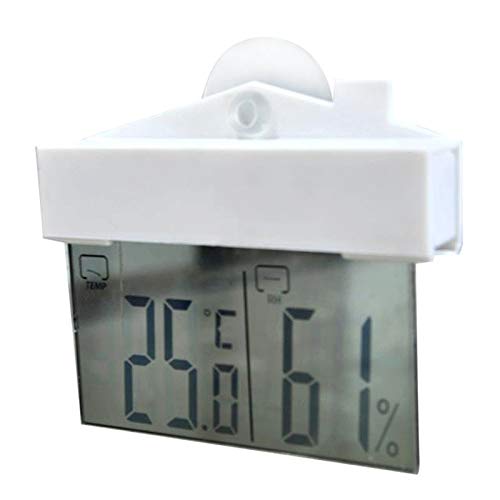 LCD Digital Window Indoor/Outdoor Thermometer/Hydrometer with Suction Cup and Adhesive Tape for Easy Mounting