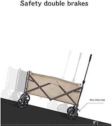 Portable Camping Cart,Camping Trolley Garden Wagon with Brake Big Wheels Beach Cart Max Capacity 120kg Folding Cart Trolley for Festival Shopping Camping