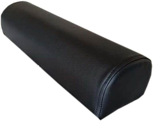 Semi Roll Pillow, Leather Sponge Semi Round Pillow Cushion Massage Half Circle Bolster Neck Pillow for Legs, Feet, Knees, Side, Back & Lumbar Rest (Black, 50×14.5×11cm/19.7"×5.7"×4.33")