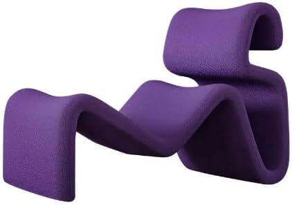 Modern Nordic Style Lazy Lounge Chair – Comfy Cashmere Single Sofa Recliner for Living Room and Balcony Purple