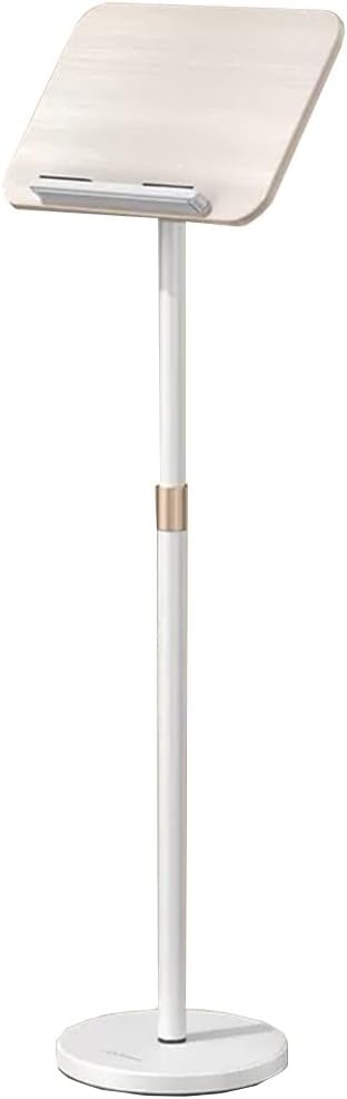 Bookstand for Reading in Bed, Floor Book Holder for Reading, Laptop Stand Adjustable Height, Angle Adjustable Hands Free Book Stand for CookBooks,Magazines (Color : Nero) (Nero) (White)