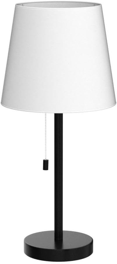 HAITRAL Bedside Table Lamps Set of 2 - Black and White Modern Desk Lamps for Bedroom, Dorm, Living Room, Office 20 inch H
