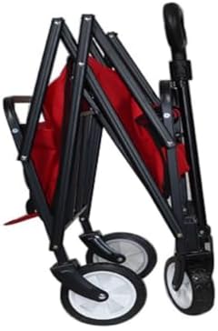 Portable Camping Cart,Outdoor Multi Color Folding Beach Camping Trolley Cart for Picnics Fishing and Camping with Camper Portable and Convenient Storage Cart (Red)