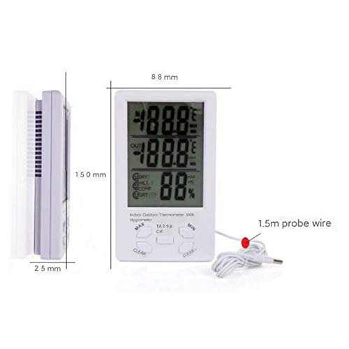 High-Precision Large-Screen Thermometer with Probe for Digital Large LCD Outdoor Indoor